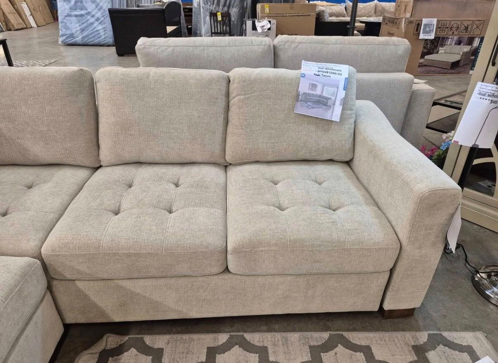 Thomasville Ellsford 2 piece Fabric Sectional Beige - Pickup Only