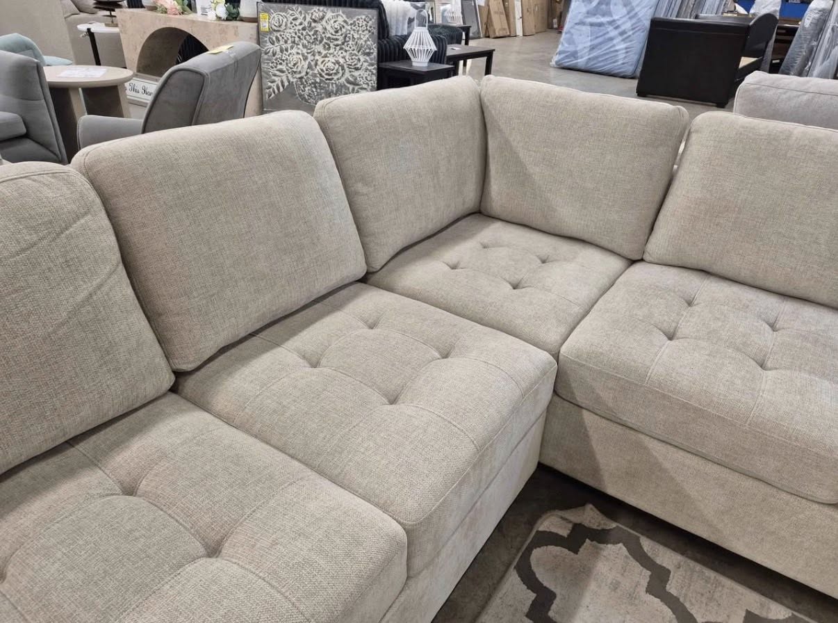 Thomasville Ellsford 2 piece Fabric Sectional Beige - Pickup Only