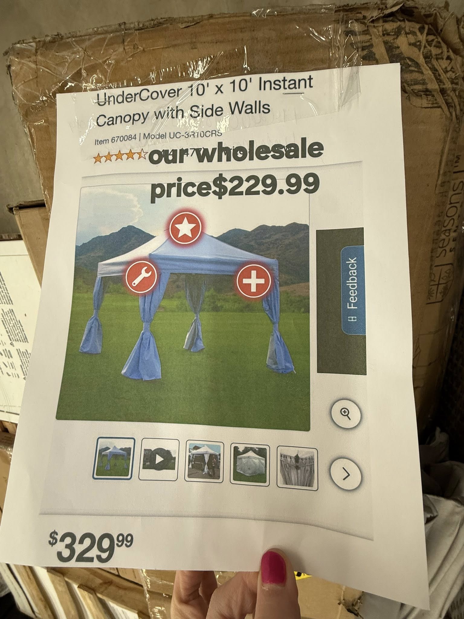 UnderCover 10' x 10' Instant Canopy with Side Walls - Pickup Only