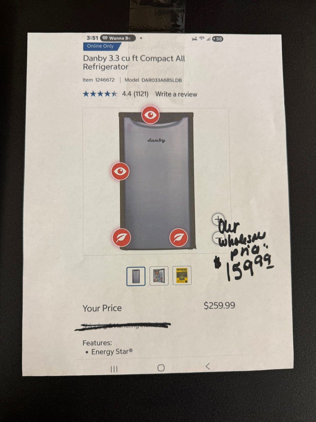 Danby 3.3 cu ft Compact All Refrigerator