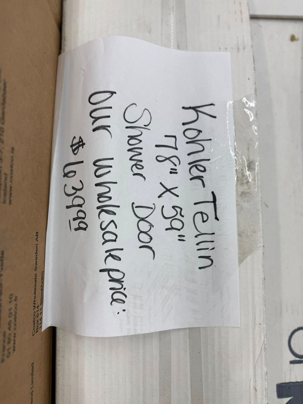 Kohler Tellin Shower Door 78” x 59” - Pickup Only