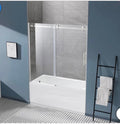 OVE Decors Kelsey 60" Tub Door Satin Nickel - Pickup Only