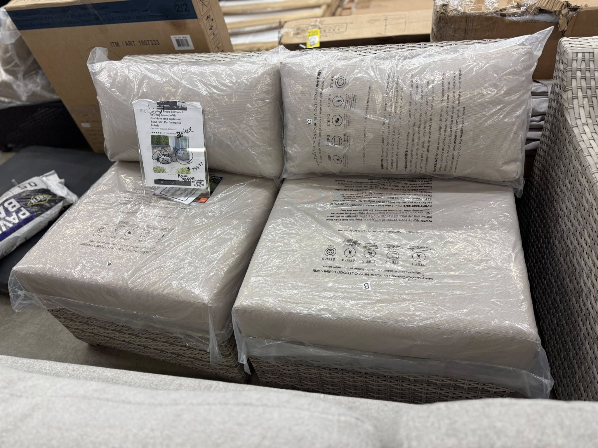 3 piece Agio Sunbrella Performance Fabric Patio Set - Pickup Only