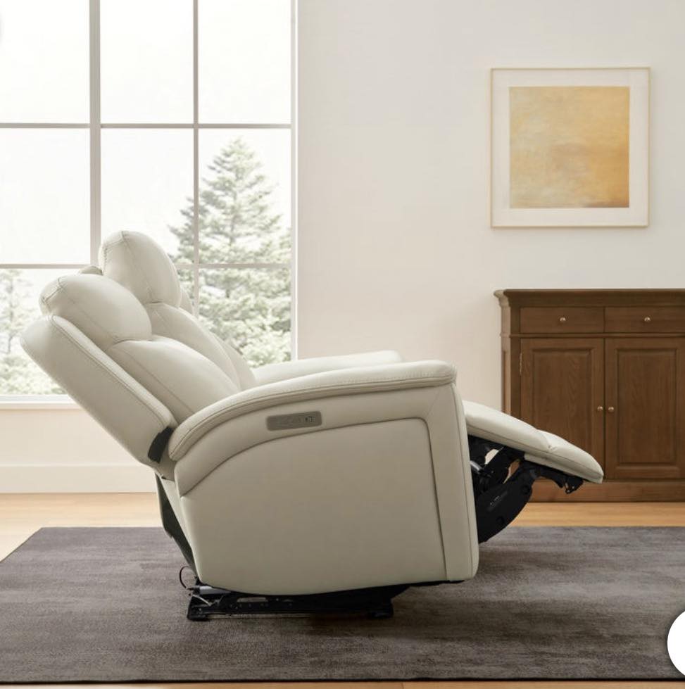 Sanders Leather Power Reclining Sofa with Power Headrests - Pickup Only