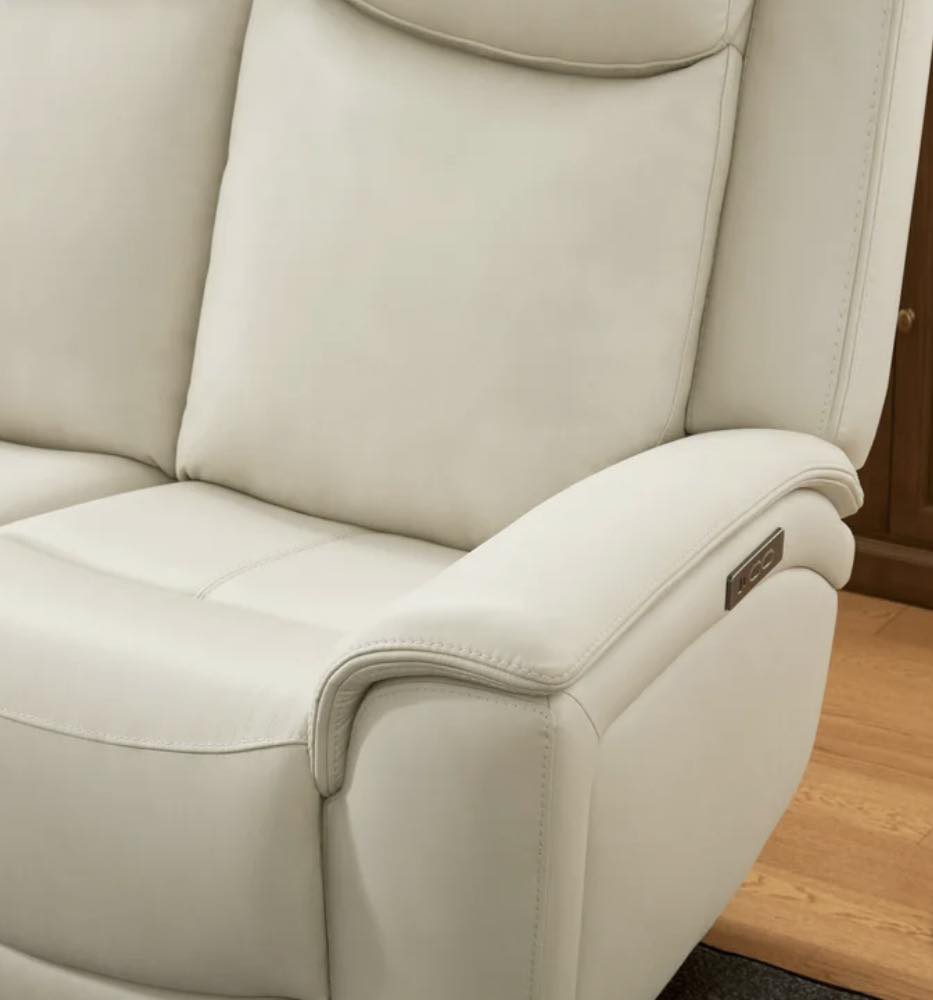 Sanders Leather Power Reclining Sofa with Power Headrests - Pickup Only