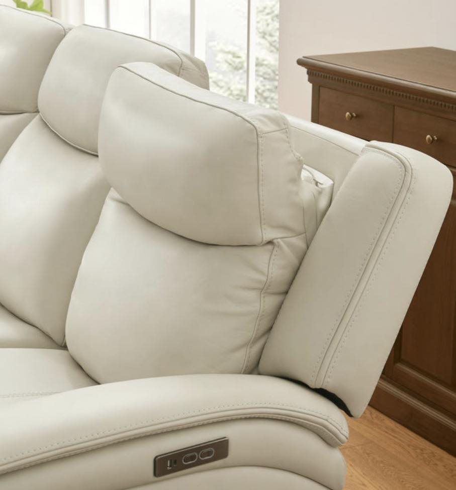 Sanders Leather Power Reclining Sofa with Power Headrests - Pickup Only