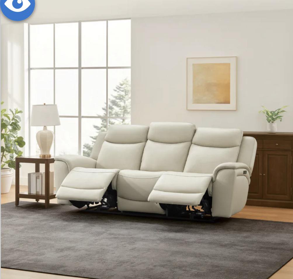 Sanders Leather Power Reclining Sofa with Power Headrests - Pickup Only