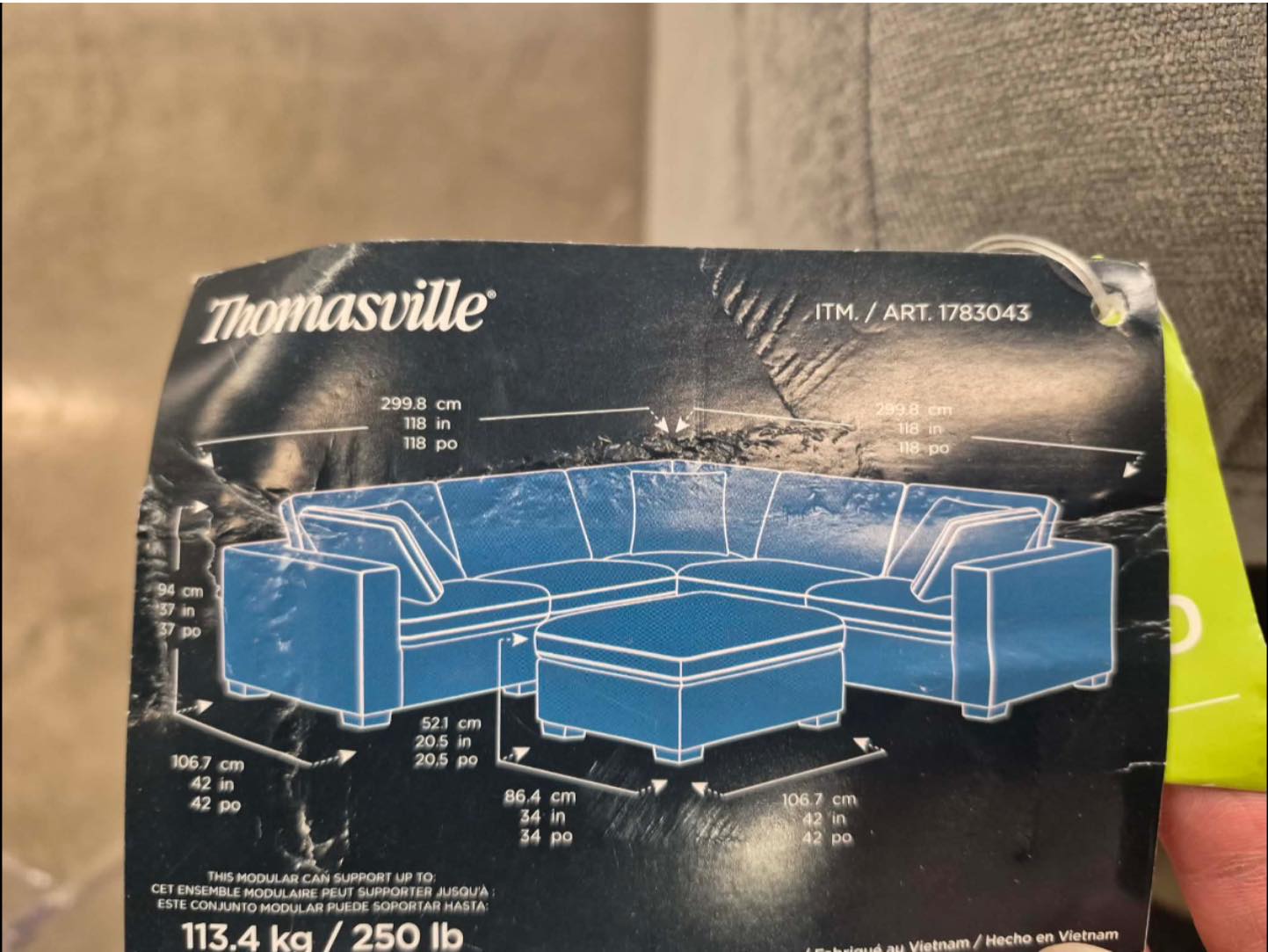 Thomasville Lowell 6 piece Modular Sectional - Pickup Only