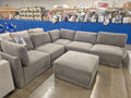 Thomasville Fallon Modular Sectional 6 piece Gray with Ottoman - Pickup Only