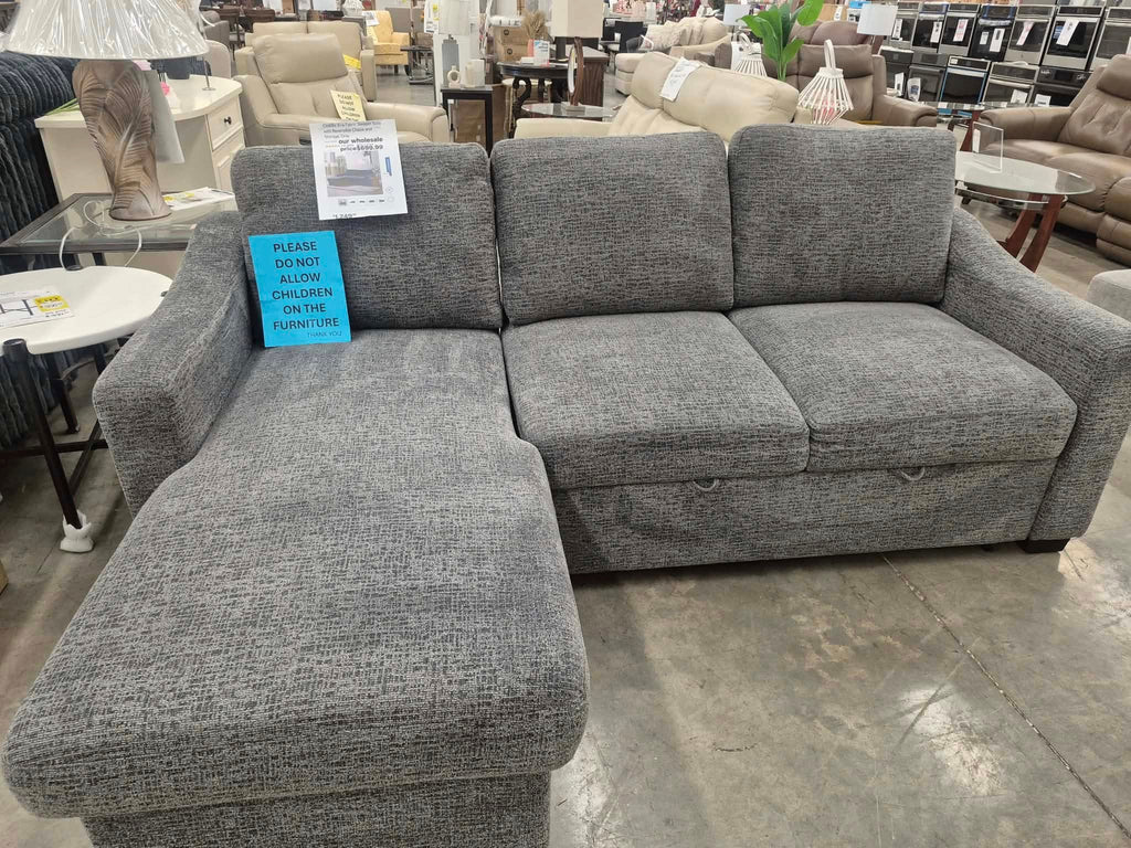 Coddle Aria Fabric Sleeper with Reversible Chaise and Storage Gray - Pickup Only