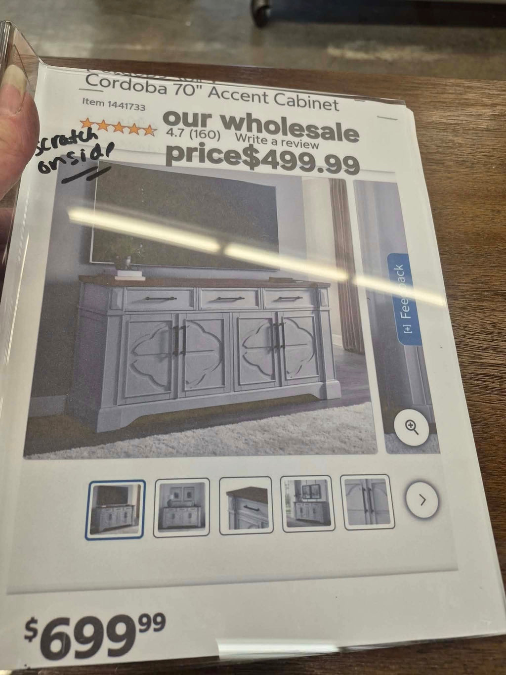 Cordoba 70” Accent Cabinet - Pickup Only