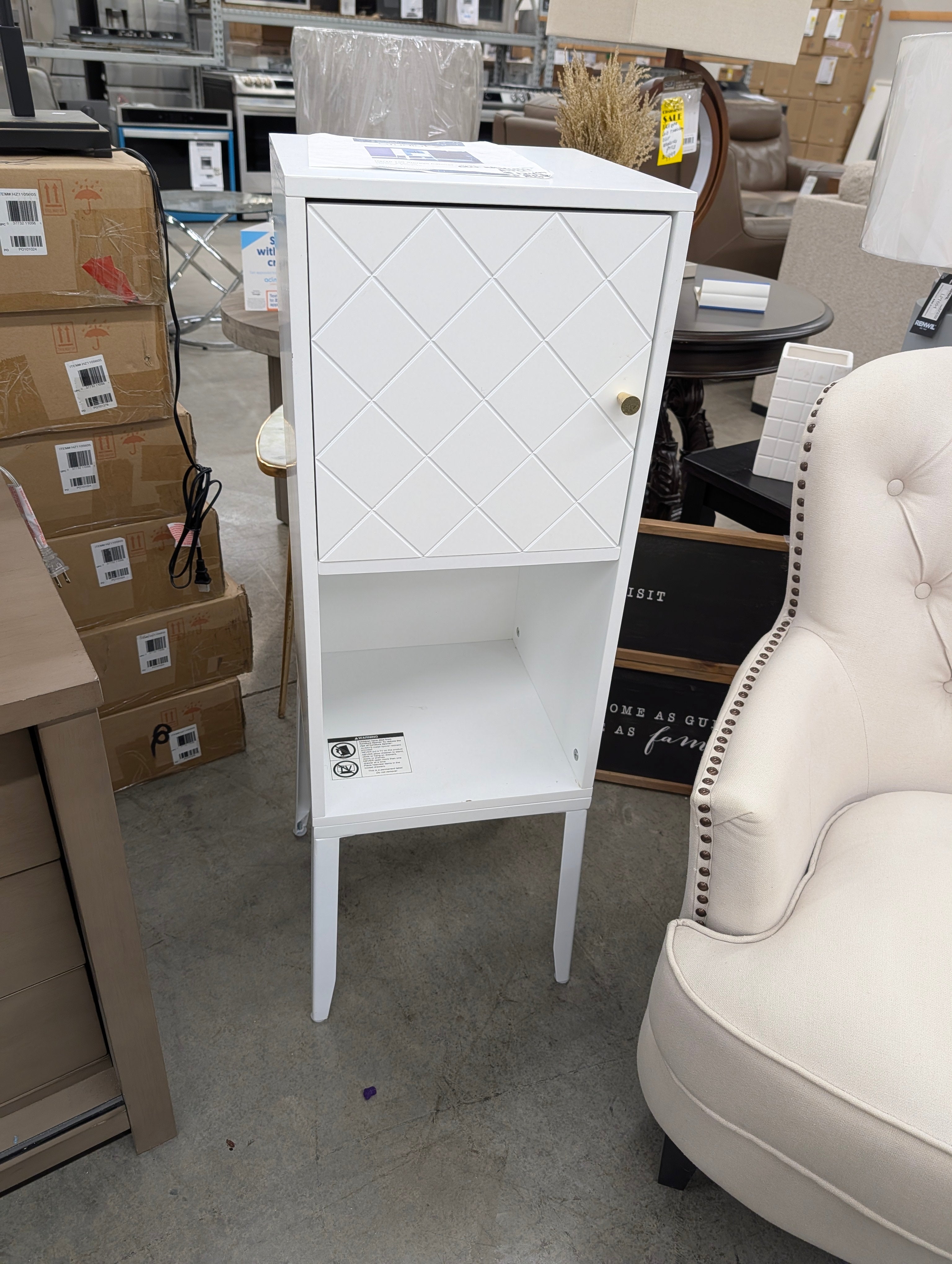 Herzo Tall Storage Cabinet - Unassembled in Box